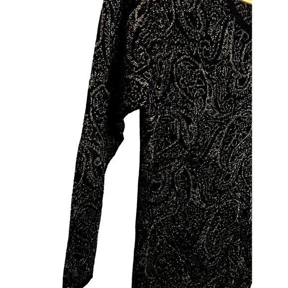 Liz Wear Small Sweater Wool Blend Black Sparkly Goth Holiday Party Y2K - Picture 4 of 16